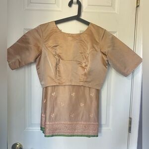 Pure katan silk saree set